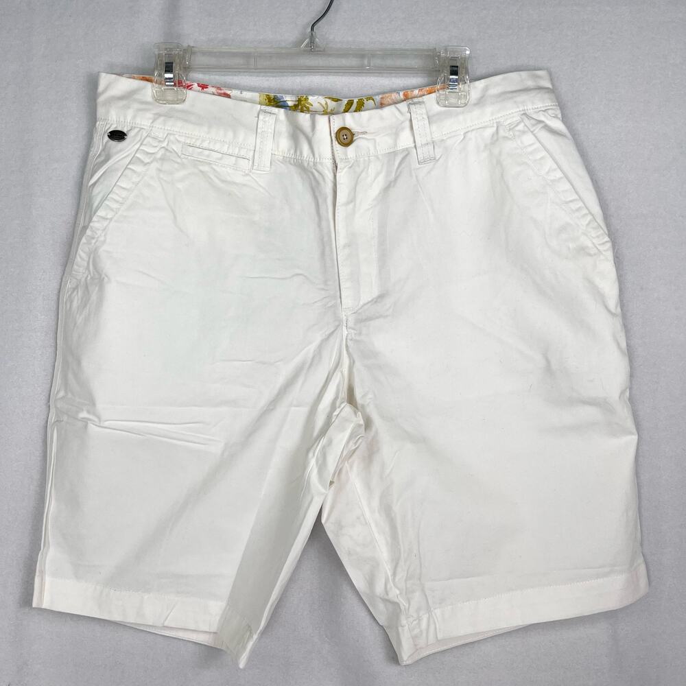 TRUE GRIT Chino Men Short Sz 34 White Beach (Ret. $120) Islandwear Preppy New